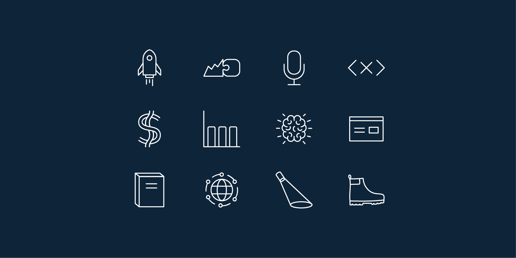 An image of indie maker themed vector icons.