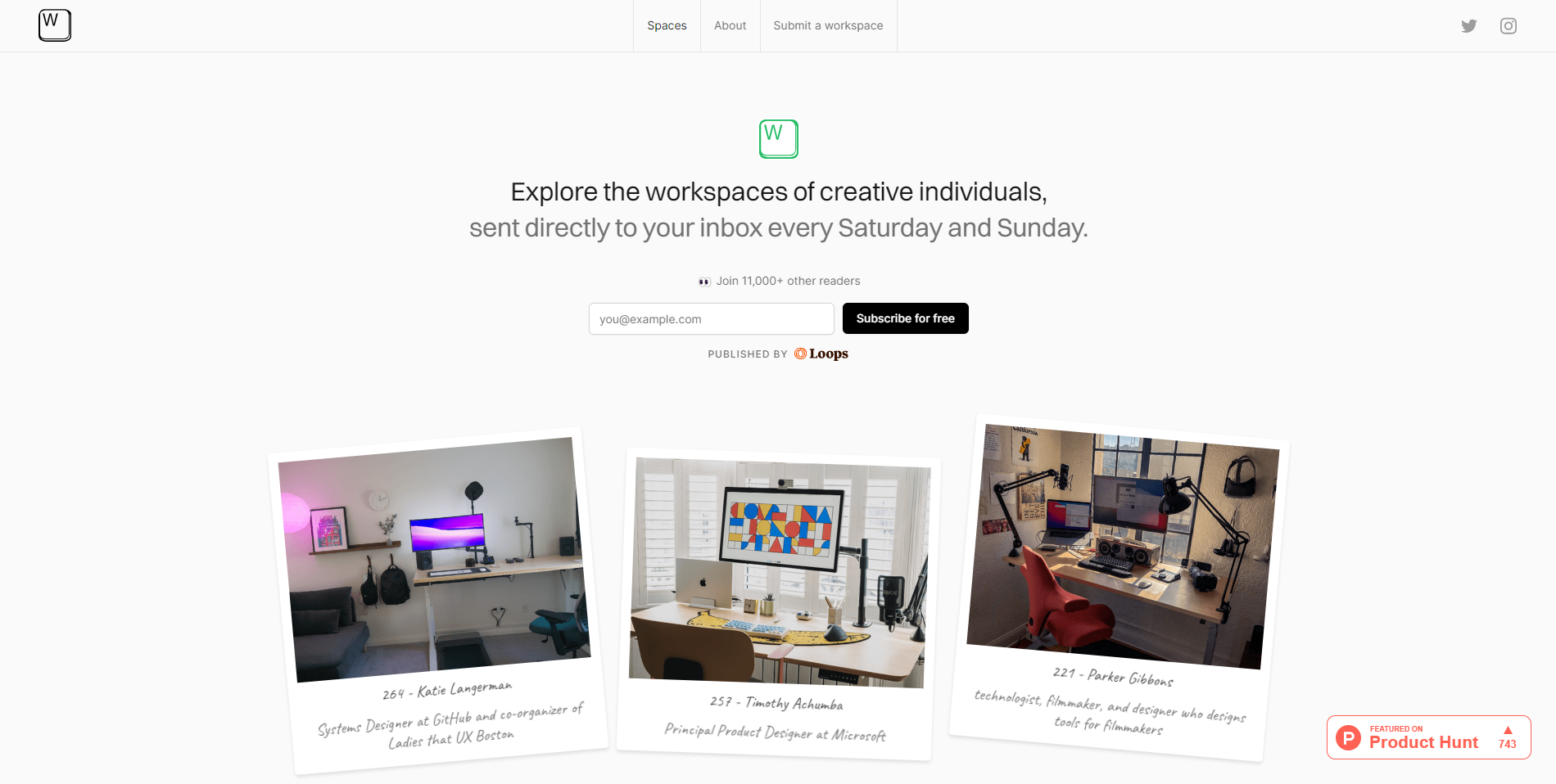 An image of the updated landing page of Workspaces.